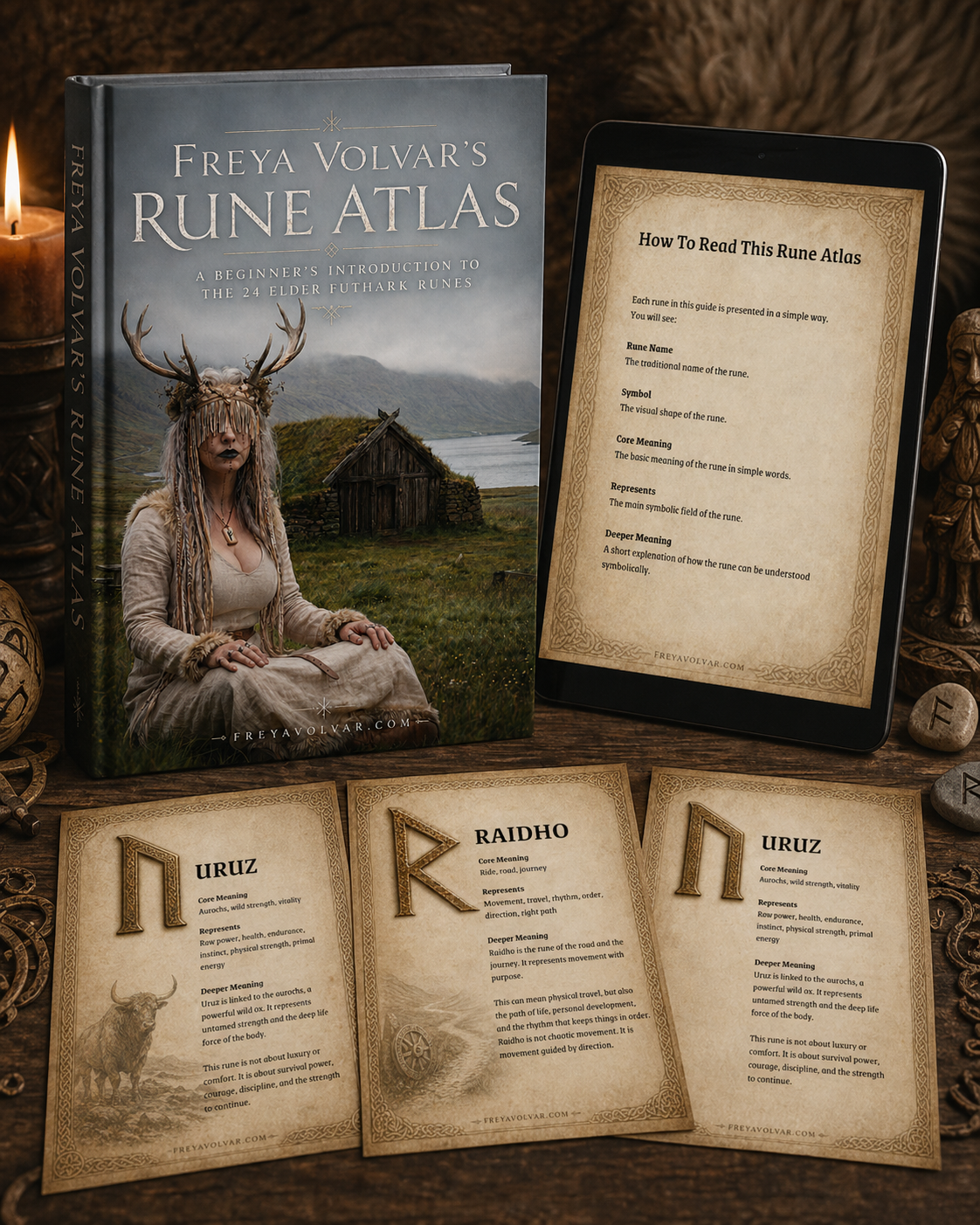 Freya Volvar Rune Atlas digital product mockup